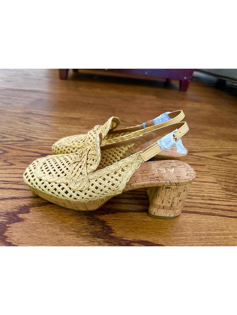 Aerosoles Women's Santiago Raffia Slingback Platform Pumps - Picture 3 of 5